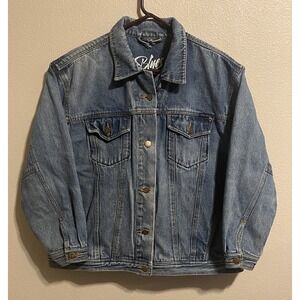 Vintage‎ Seattle Blues Denim Jean Trucker Jacket Women's Size XL      J1923